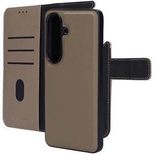 Mobiparts Samsung Galaxy S26 Hülle Echtes Leder Abnehmbare 2in1 Klapphülle Geldbörse - Taupe