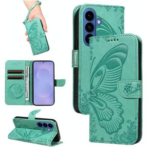 Mobigear Butterfly Samsung Galaxy S26 Hülle Klapphülle Geldbörse - Grün