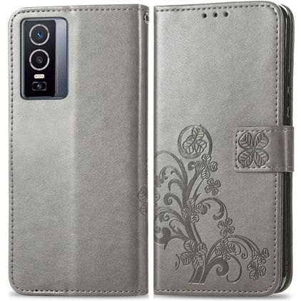 Mobigear Clover Vivo Y76 Hülle Klapphülle Geldbörse - Grau