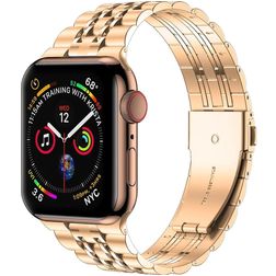 Mobigear Monaco Edelstahl Apple Watch Armband Faltschließe - 49/46/45/44 mm - Roségold