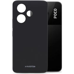 Mobilize Rubber Gelly POCO M6 Hülle Flexibles TPU Backcover - Schwarz