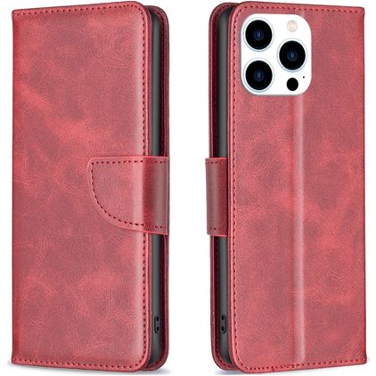 Mobigear Excellent iPhone 15 Pro Hülle Klapphülle Geldbörse - Rot