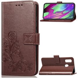 Mobigear Clover Samsung Galaxy A40 Hülle Klapphülle Geldbörse - Braun Mobigear Clover Samsung Galaxy A40 Hülle Klapphülle Geldbörse - Braun