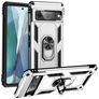 Mobigear Armor Ring Google Pixel 7 Hülle Hardcase Backcover Stoßfest mit Ringhalter - Silber