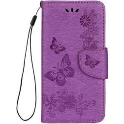 Mobigear Butterfly iPhone X Klapphülle Portemonnaie - Lila