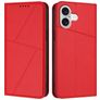 Mobigear Frosted Flip iPhone 17 Hülle Klapphülle Geldbörse - Rot