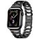 Mobigear Vienna Edelstahl Apple Watch Armband Faltschließe - 49/46/45/44 mm - Schwarz