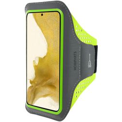 Mobiparts Comfort Fit Handyhalterung Joggen Samsung Galaxy S22 Sporthülle Neopren Sportarmband - Neon Green