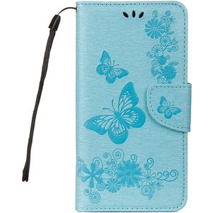 Mobigear Butterfly Samsung Galaxy A8 (2018) Hülle Klapphülle Geldbörse - Blau