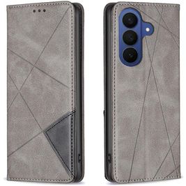 Mobigear Rhombus Slim Samsung Galaxy S26 Hülle Klapphülle - Grau