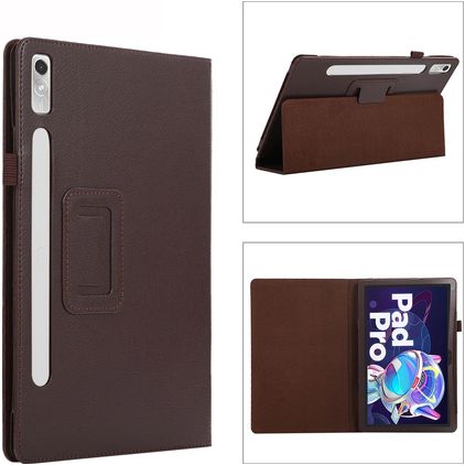 Mobigear Classic Lenovo Tab P11 Pro Gen 2 Klapphülle + Stylus-Halter - Braun