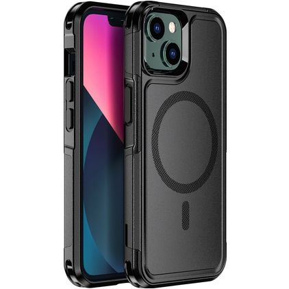 Mobigear Traveller iPhone 14 MagSafe Hülle Hardcase Backcover Stoßfest - Schwarz