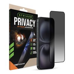 Striker Xtreme Impact Privacy iPhone 14 Pro Panzerglas Gehärtetes Glas Displayschutz Privacy - Hüllenfreundlich - Schwarz