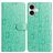 Mobigear Flowers iPhone 17 Hülle Klapphülle Geldbörse - Grün