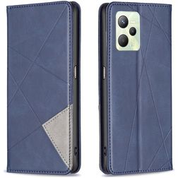 Mobigear Rhombus Slim Realme C35 Hülle Klapphülle - Blau