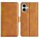Mobigear Slim Magnet iPhone 17 Hülle Klapphülle Geldbörse - Cognac