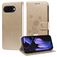 Mobigear Flowers Google Pixel 9a Hülle Klapphülle Geldbörse - Gold