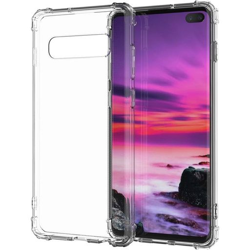Mobigear Cushion Durchsichtig Samsung Galaxy S10 Plus Hülle Flexibles TPU Backcover Stoßfest - Transparent