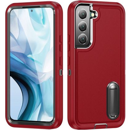 Mobigear Rugged Stand Samsung Galaxy S23 Plus Hülle Hardcase Backcover Stoßfest mit Ständer - Rot