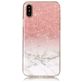 Mobigear Marble iPhone XS Hülle Flexibles TPU Backcover - Weiß / Pink