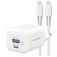 Mobilize Wall Charger Dual USB / USB-C USB-C 1.2 Meter Power Delivery 30W - Weiß