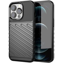 Mobigear Groove iPhone 13 Pro Hülle Flexibles TPU Backcover - Schwarz