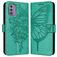 Mobigear Butterfly Nokia G42 Hülle Klapphülle Geldbörse - Grün