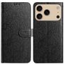 Mobigear Flowers iPhone 17 Pro Hülle Klapphülle Geldbörse - Schwarz