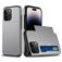 Mobigear Card iPhone 15 Pro Hülle Hardcase Backcover Stoßfest mit Kartenhalter - Grau