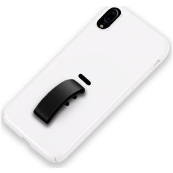 Mobigear Rubber Ring iPhone XS Max Hülle Hardcase Backcover mit Ringhalter - Weiß