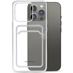 Mobilize Gelly Card Durchsichtig iPhone 13 Pro Hülle Flexibles TPU Backcover mit Kartenhalter - Transparent