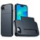 Mobigear Card iPhone 16e Hülle Hardcase Backcover Stoßfest mit Kartenhalter - Blau