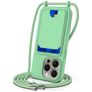 Mobigear Lanyard Card iPhone 16 Pro Silikon Handykette mit Kartenhalter - Grün