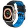 Mobigear Aero Armor Silikon Apple Watch Armband Dornschließe - 49/46/45/44 mm - Schwarz / Blau