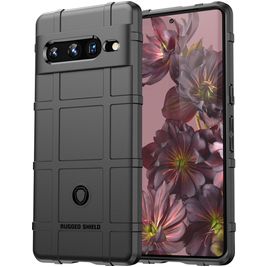 Mobigear Rugged Shield Google Pixel 7 Pro Hülle Flexibles TPU Backcover Stoßfest - Schwarz