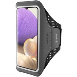 Mobiparts Comfort Fit Handyhalterung Joggen Samsung Galaxy A32 5G Sporthülle Neopren Sportarmband - Schwarz