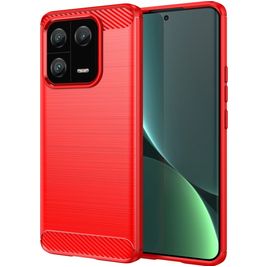 Mobigear Brushed Slim Xiaomi 13 Pro Hülle Flexibles TPU Backcover - Rot