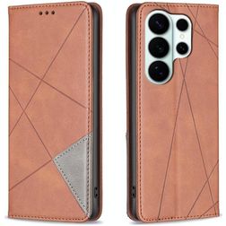 Mobigear Rhombus Slim Samsung Galaxy S26 Ultra Hülle Klapphülle - Braun