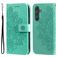 Mobigear Flowers Samsung Galaxy A55 Hülle Klapphülle Geldbörse - Grün