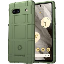 Mobigear Rugged Shield Google Pixel 7a Hülle Flexibles TPU Backcover Stoßfest - Grün