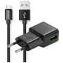 Mobigear Essentials Single USB Ladegerät Micro USB 1 Meter 12W 2.4A - Schwarz