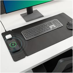 Mobilize PU Leather Desk Mat Kabelloses Ladegerät Qi 2 m 15W - Schwarz