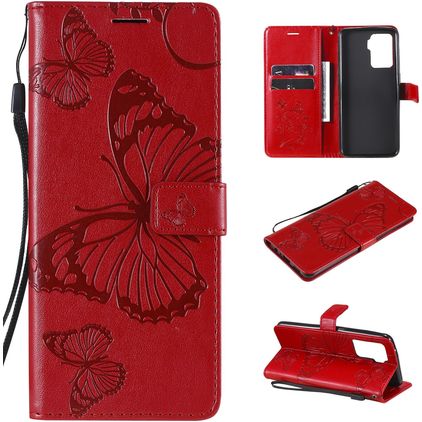 Mobigear Butterfly OPPO A94 5G Hülle Klapphülle Geldbörse - Rot