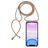 Mobigear Lanyard iPhone 11 Flexibles TPU Handykette - Transparent / Braun