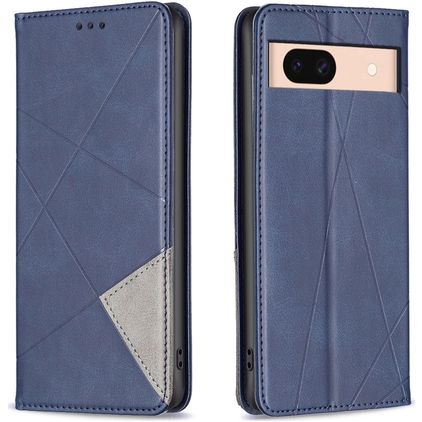 Mobigear Rhombus Slim Google Pixel 8a Hülle Klapphülle - Blau