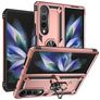 Mobigear Armor Ring Samsung Galaxy Z Fold 4 Hülle Hardcase Backcover Stoßfest mit Ringhalter - Roségold