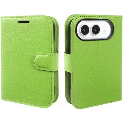 Mobigear Classic iPhone Duo Hülle Klapphülle Geldbörse - Grün