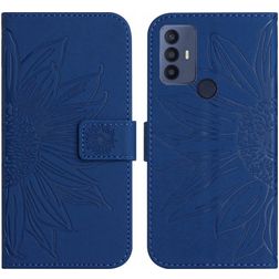 Mobigear Sunflower TCL 30 SE Hülle Klapphülle Geldbörse - Dunkelblau