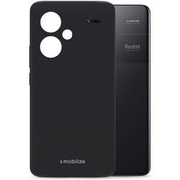 Mobilize Rubber Gelly Xiaomi Redmi Note 13 Pro Plus Hülle Flexibles TPU Backcover - Schwarz