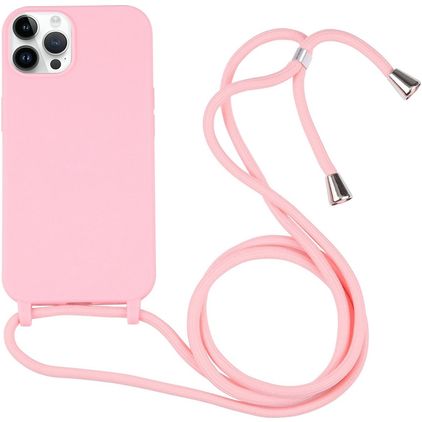 Mobigear Lanyard iPhone 16 Pro Silikon Handykette - Pink